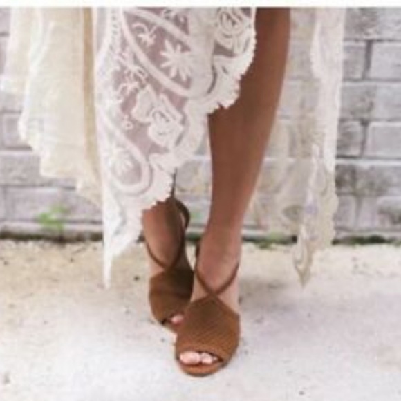 Seychelles Brown Leather Perforated Cone Heels - Picture 10 of 10